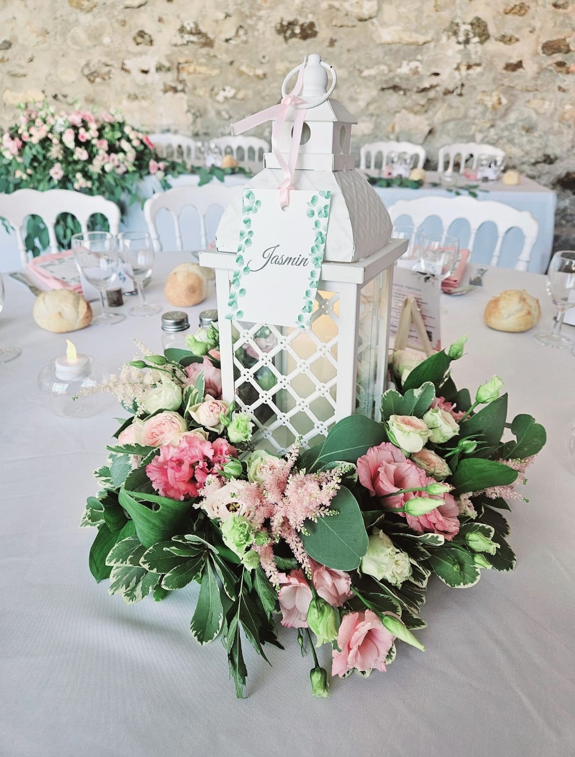centre de table mariage lanterne
