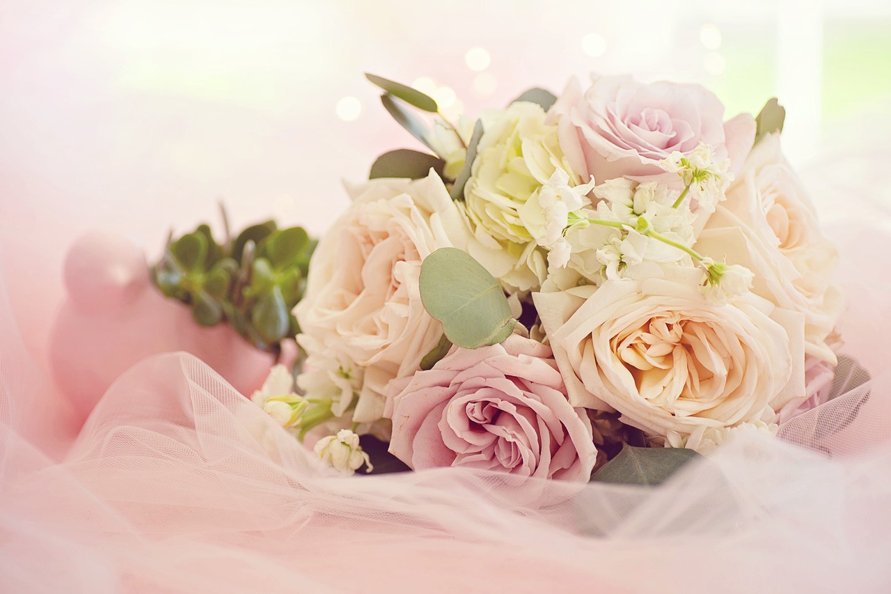 Bouquet de mariée rose et blanc