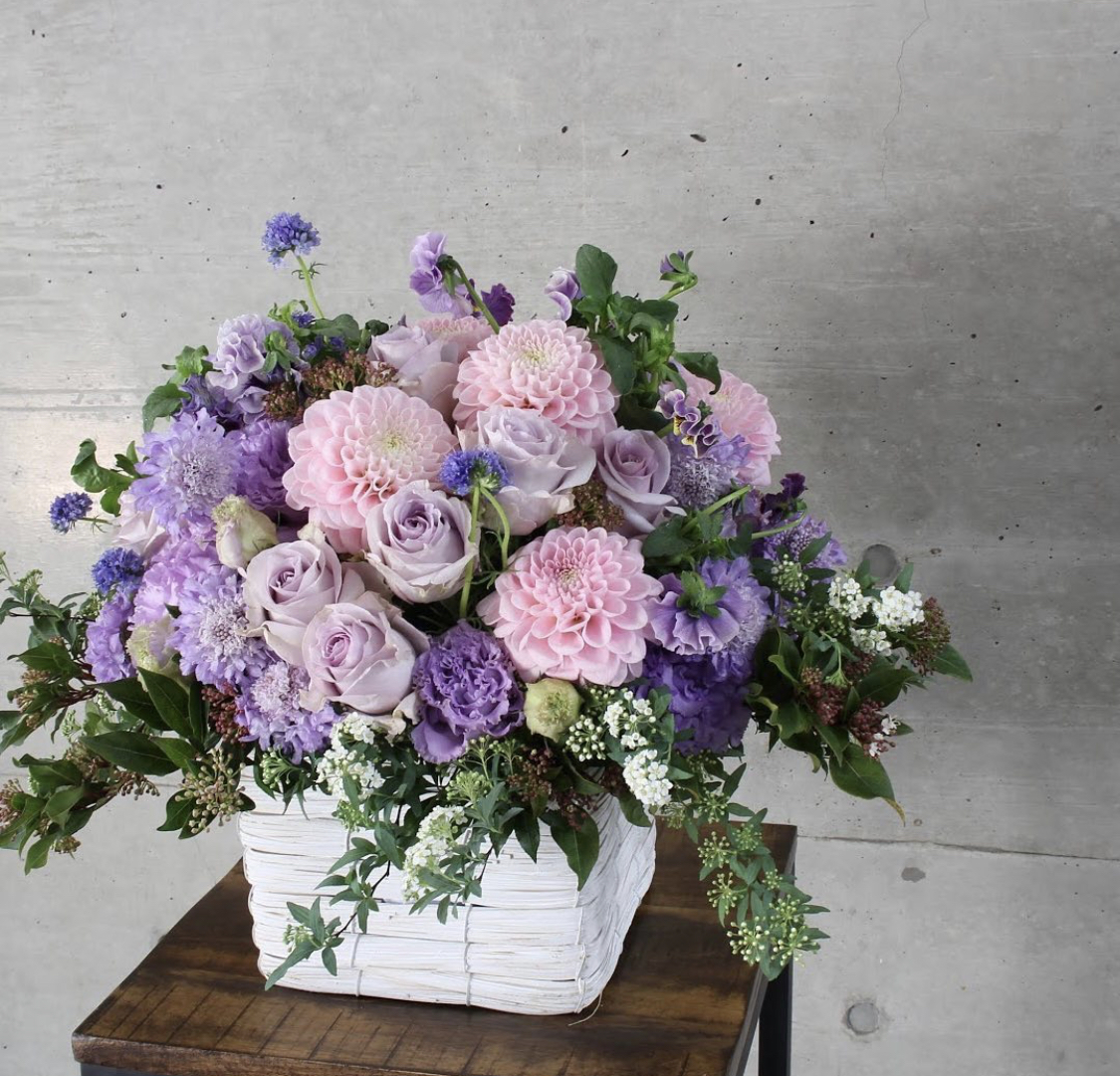corbeille de fleurs coupée