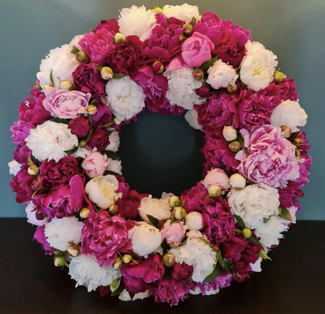 couronne de fleurs pour deuil