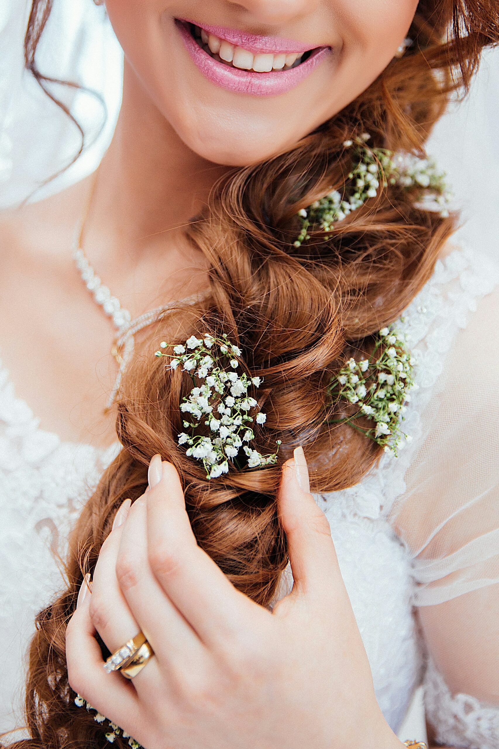 gypsophile pour  coiffure de mariée