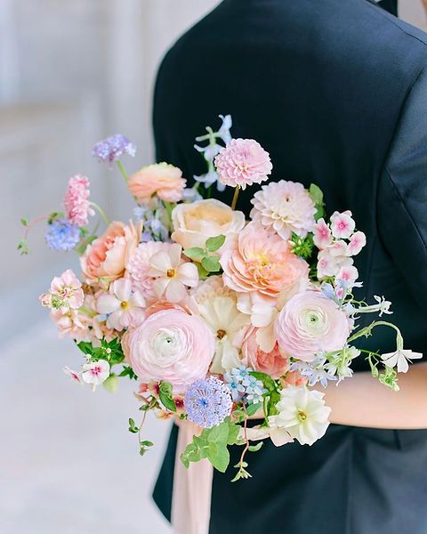 bouquet de mariée pastel